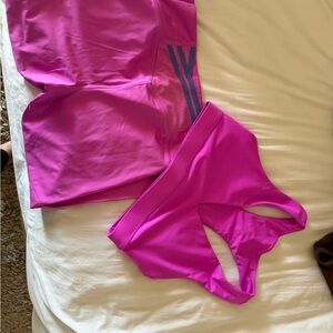 Fabletics Vibrant Pink Leggings Set Sz M